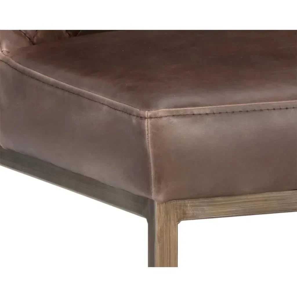 Leighland Leather Armless Dining Chair 2PC - LOOMLAN - SUNPAN - Dining Chairs