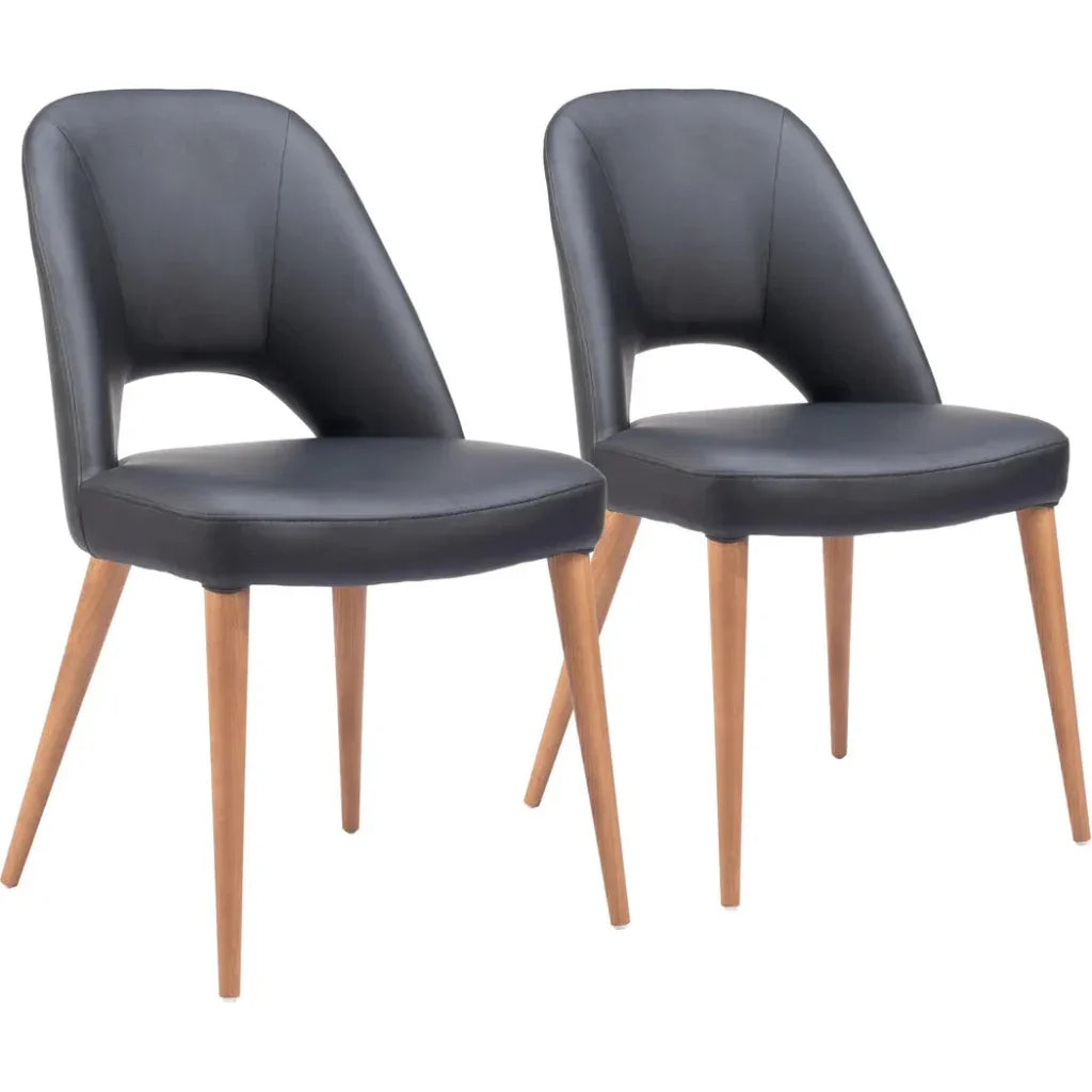 Leith Black Armless Dining Chair (Set of 2) - LOOMLAN - Zuo Modern - Dining Chairs