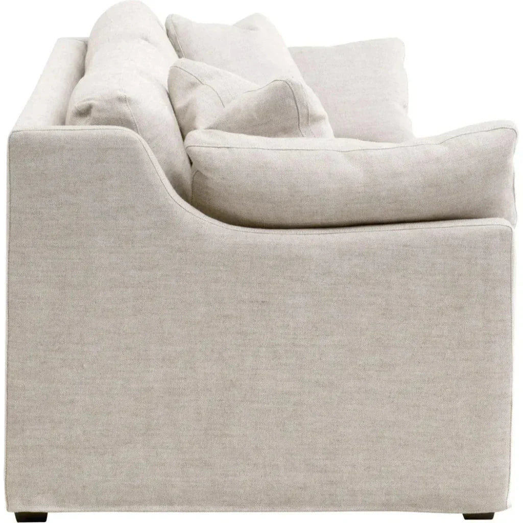 Lena 95" Slope Arm Slipcover Sofa Bisque - LOOMLAN - Essentials For Living - Sofas & Loveseats