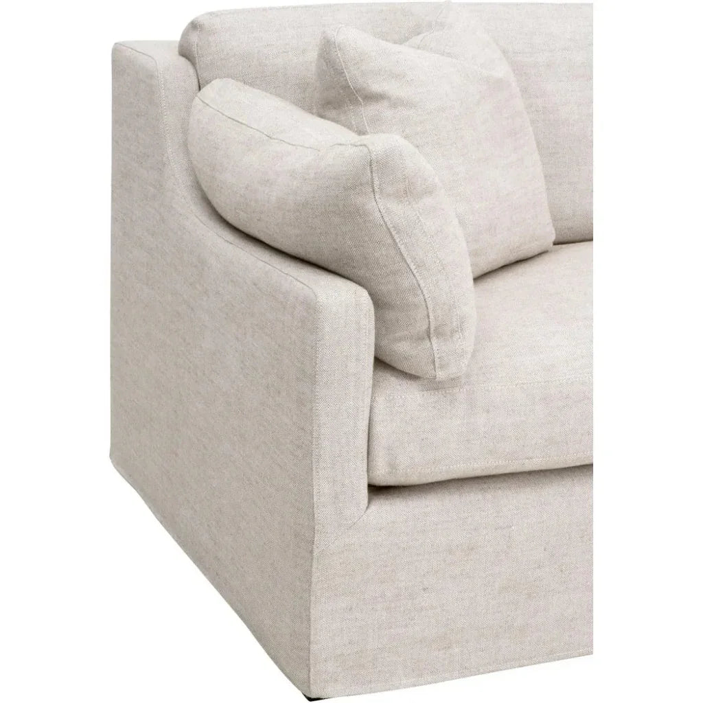 Lena 95" Slope Arm Slipcover Sofa Bisque - LOOMLAN - Essentials For Living - Sofas & Loveseats