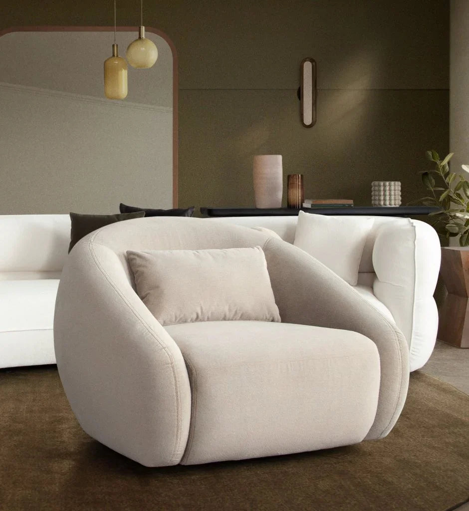 Lena Fawn Fabric Swivel Accent Chair - LOOMLAN - Diamond Sofa - Club Chairs