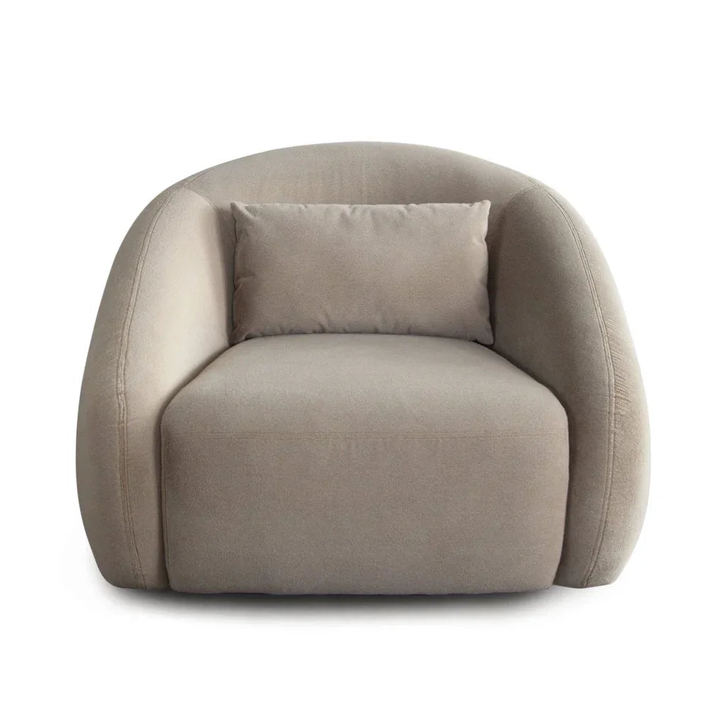 Lena Fawn Fabric Swivel Accent Chair - LOOMLAN - Diamond Sofa - Club Chairs