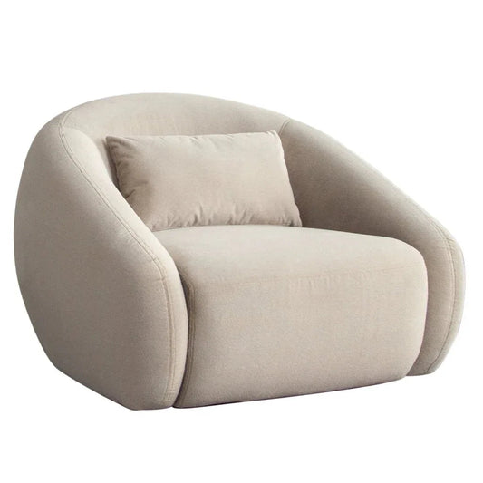 Lena Fawn Fabric Swivel Accent Chair - LOOMLAN - Diamond Sofa - Club Chairs
