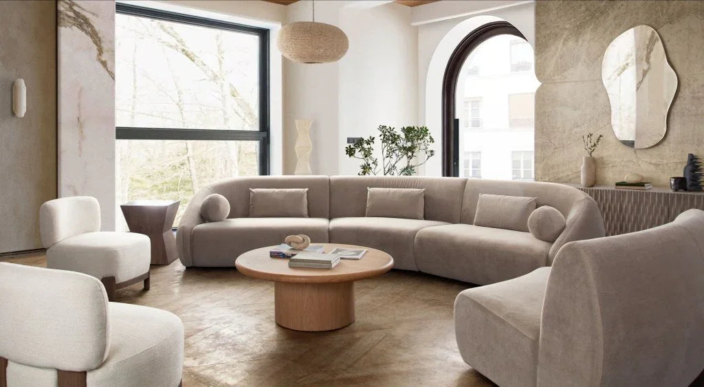 Lena Fawn Faux Alpaca Fabric Sectional-Modular Sofas-Diamond Sofa-LOOMLAN