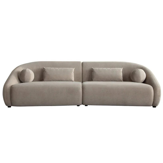 Lena Fawn Faux Alpaca Fabric Sofa - LOOMLAN - Diamond Sofa - Sofas & Loveseats