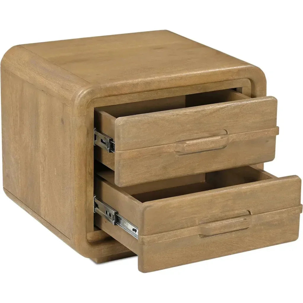 Lennon Mango Wood Brown Nightstand - LOOMLAN - Moe's Home - Nightstands