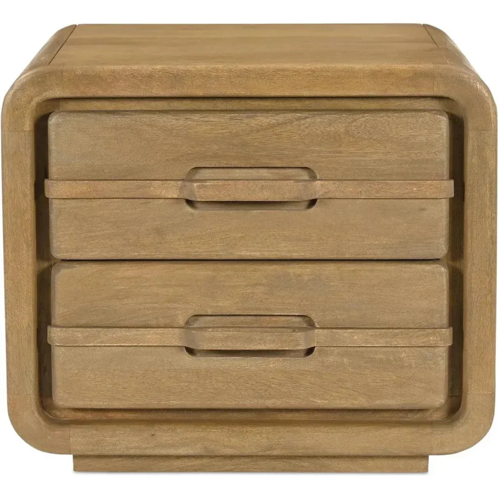 Lennon Mango Wood Brown Nightstand - LOOMLAN - Moe's Home - Nightstands