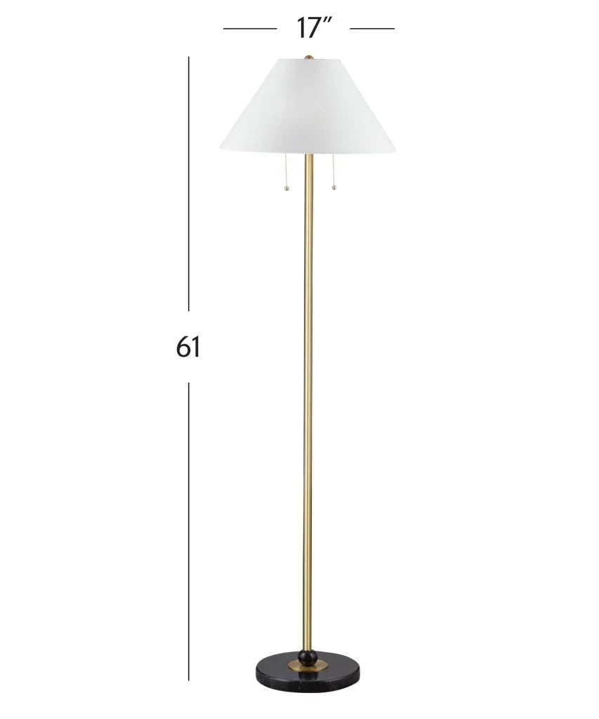 Lenor Marble Base Floor Lamp-Floor Lamps-Bassett Mirror-LOOMLAN