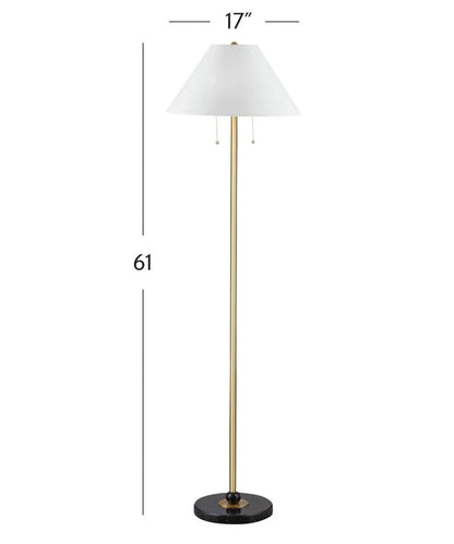 Lenor Marble Base Floor Lamp-Floor Lamps-Bassett Mirror-LOOMLAN