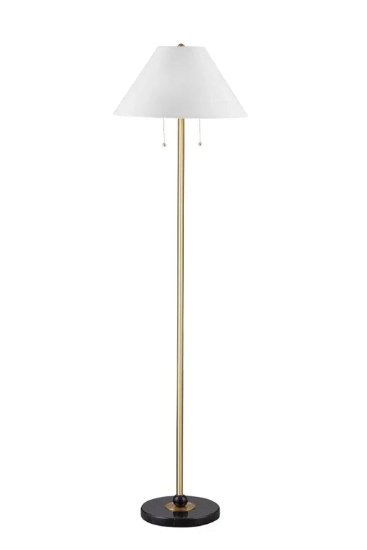 Lenor Marble Base Floor Lamp-Floor Lamps-Bassett Mirror-LOOMLAN