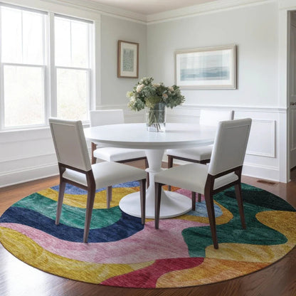 Leo Green Washable Indoor-Outdoor Rug-Outdoor Rugs-LOOMLAN Rugs-LOOMLAN