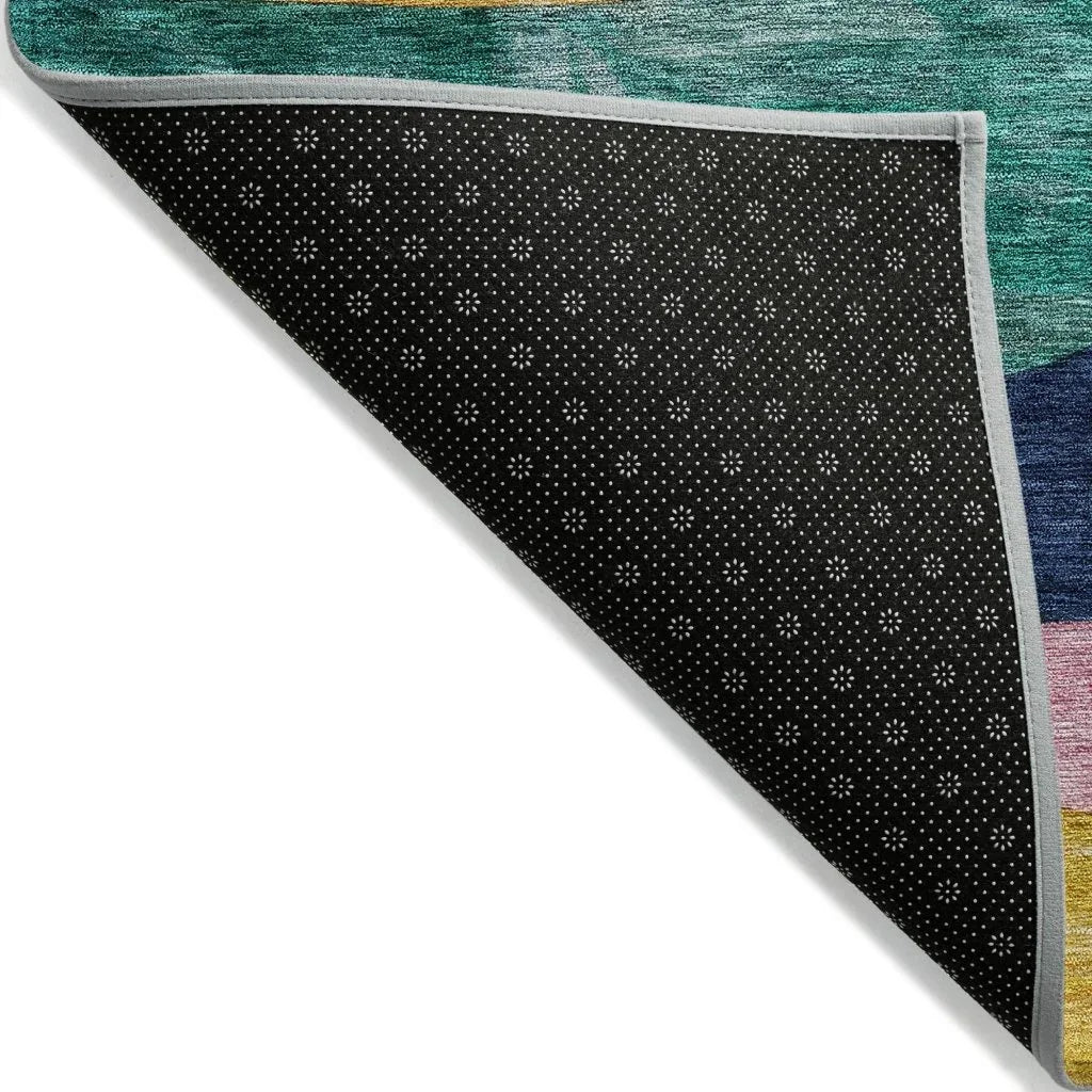 Leo Green Washable Indoor-Outdoor Rug-Outdoor Rugs-LOOMLAN Rugs-LOOMLAN