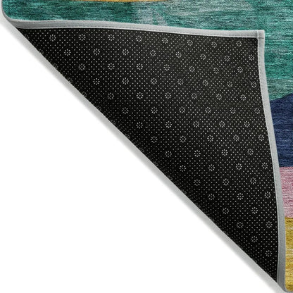 Leo Green Washable Indoor-Outdoor Rug-Outdoor Rugs-LOOMLAN Rugs-LOOMLAN