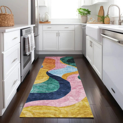 Leo Green Washable Indoor-Outdoor Rug-Outdoor Rugs-LOOMLAN Rugs-LOOMLAN