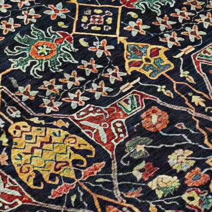 Leon Black Washable Indoor-Outdoor Rug-Outdoor Rugs-LOOMLAN Rugs-LOOMLAN