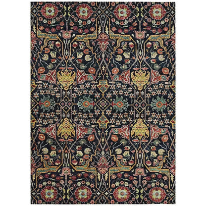 Leon Black Washable Indoor-Outdoor Rug-Outdoor Rugs-LOOMLAN Rugs-2'6" x 3'10"-LOOMLAN