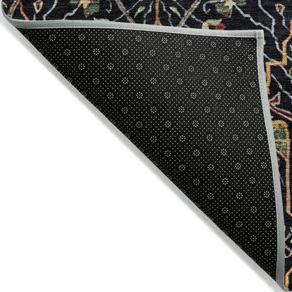 Leon Black Washable Indoor-Outdoor Rug-Outdoor Rugs-LOOMLAN Rugs-LOOMLAN