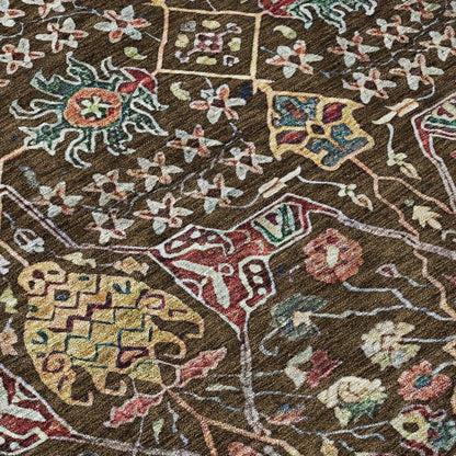 Leon Brown Washable Indoor-Outdoor Rug-Outdoor Rugs-LOOMLAN Rugs-LOOMLAN