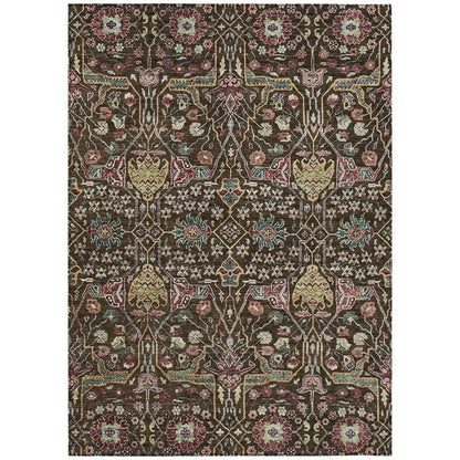 Leon Brown Washable Indoor-Outdoor Rug-Outdoor Rugs-LOOMLAN Rugs-2'6" x 3'10"-LOOMLAN