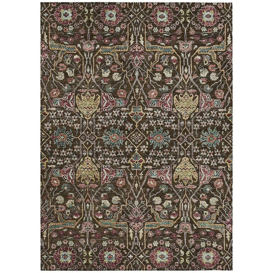 Leon Brown Washable Indoor-Outdoor Rug-Outdoor Rugs-LOOMLAN Rugs-2'6" x 3'10"-LOOMLAN