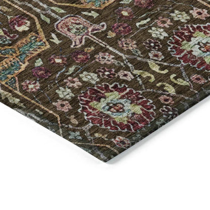Leon Brown Washable Indoor-Outdoor Rug-Outdoor Rugs-LOOMLAN Rugs-LOOMLAN