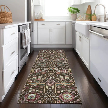 Leon Brown Washable Indoor-Outdoor Rug-Outdoor Rugs-LOOMLAN Rugs-LOOMLAN
