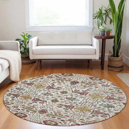 Leon Ivory Washable Indoor-Outdoor Rug-Outdoor Rugs-LOOMLAN Rugs-LOOMLAN