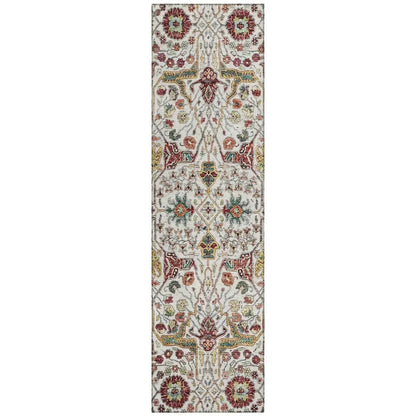 Leon Ivory Washable Indoor-Outdoor Rug-Outdoor Rugs-LOOMLAN Rugs-2'3" x 7'6"-LOOMLAN