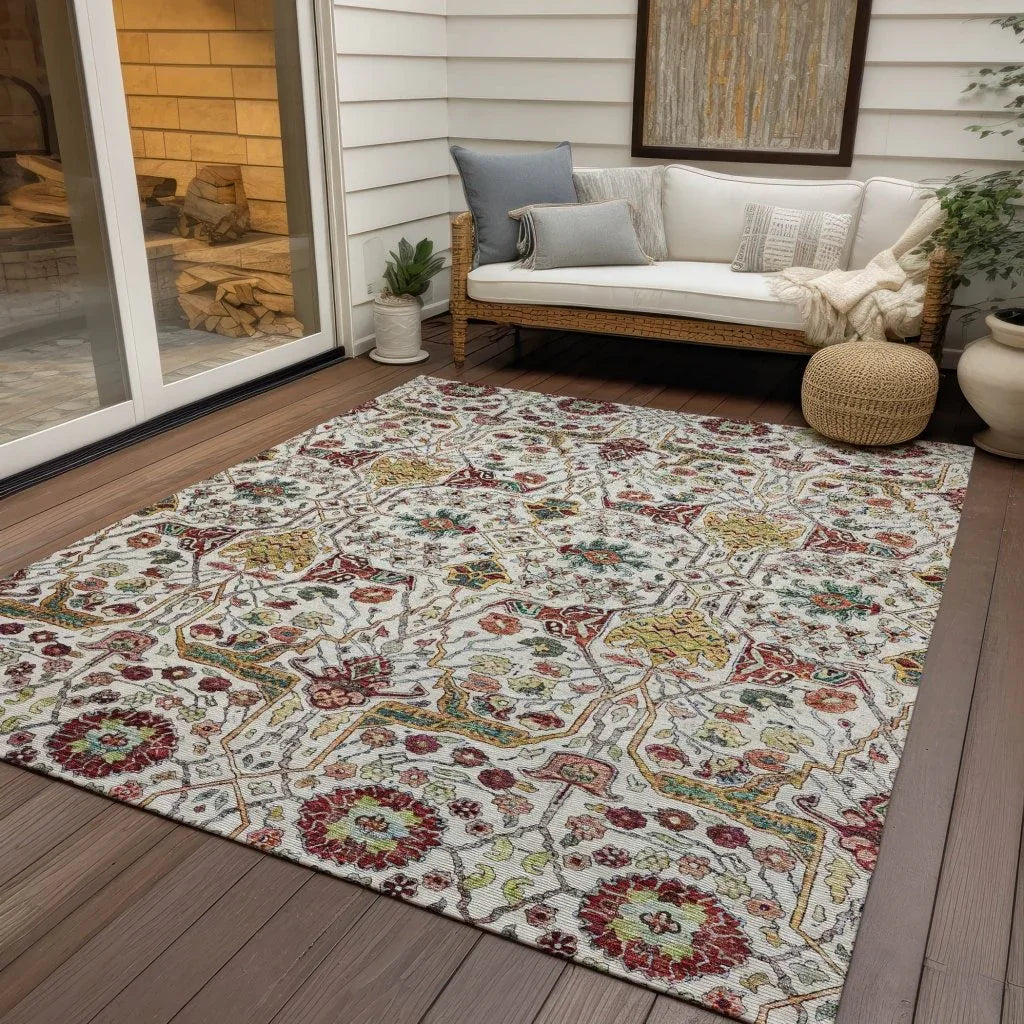 Leon Ivory Washable Indoor-Outdoor Rug-Outdoor Rugs-LOOMLAN Rugs-LOOMLAN