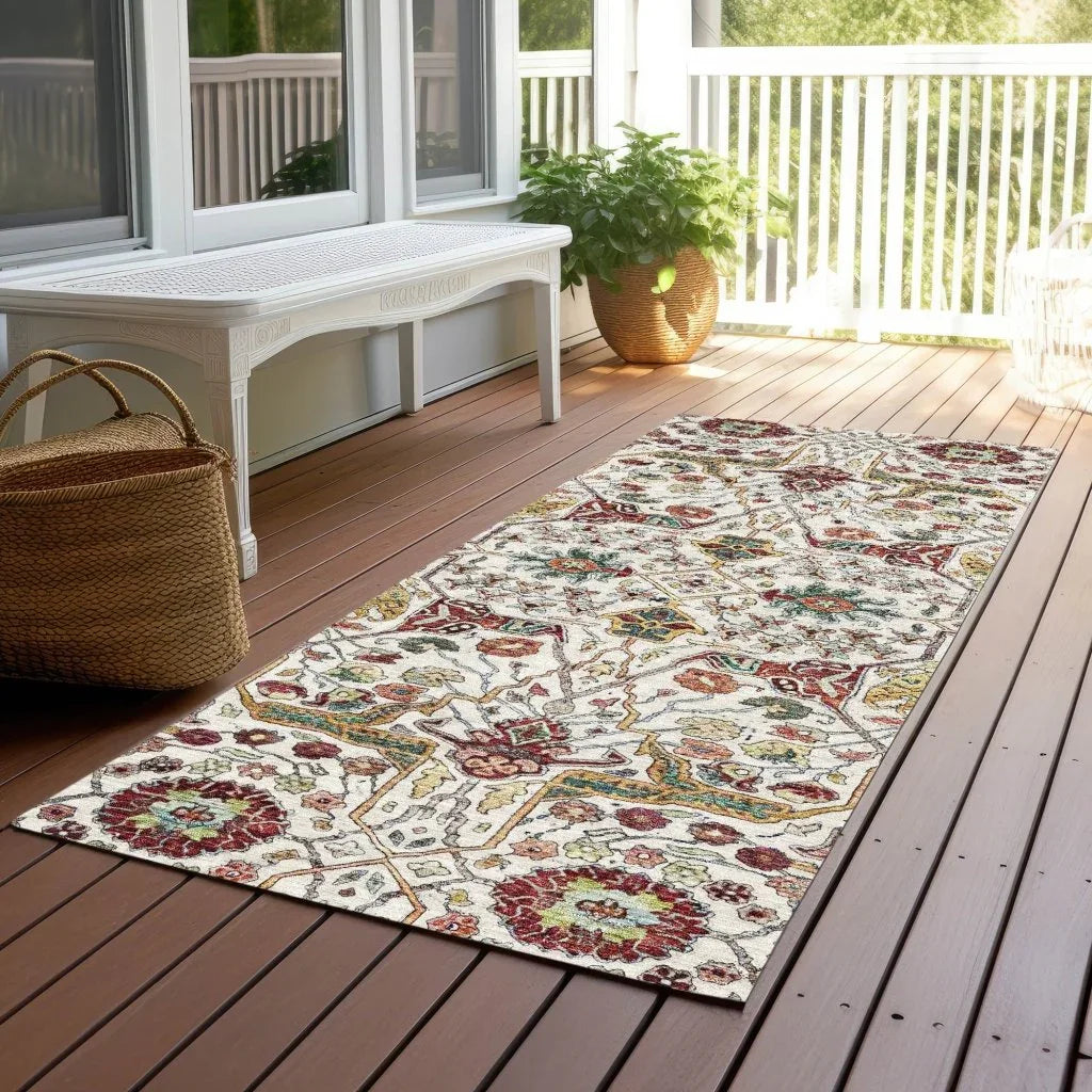Leon Ivory Washable Indoor-Outdoor Rug-Outdoor Rugs-LOOMLAN Rugs-LOOMLAN