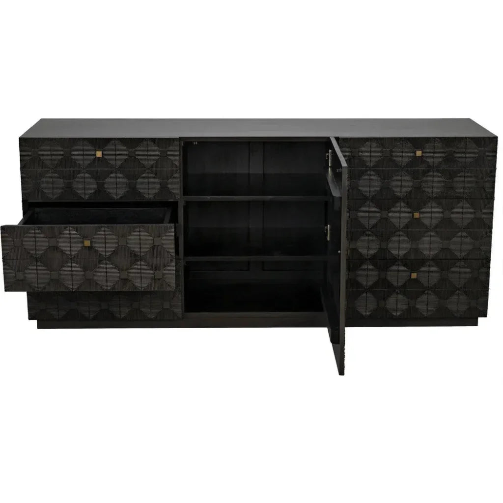 Leon Wood Black Dresser - LOOMLAN - Noir - Dressers