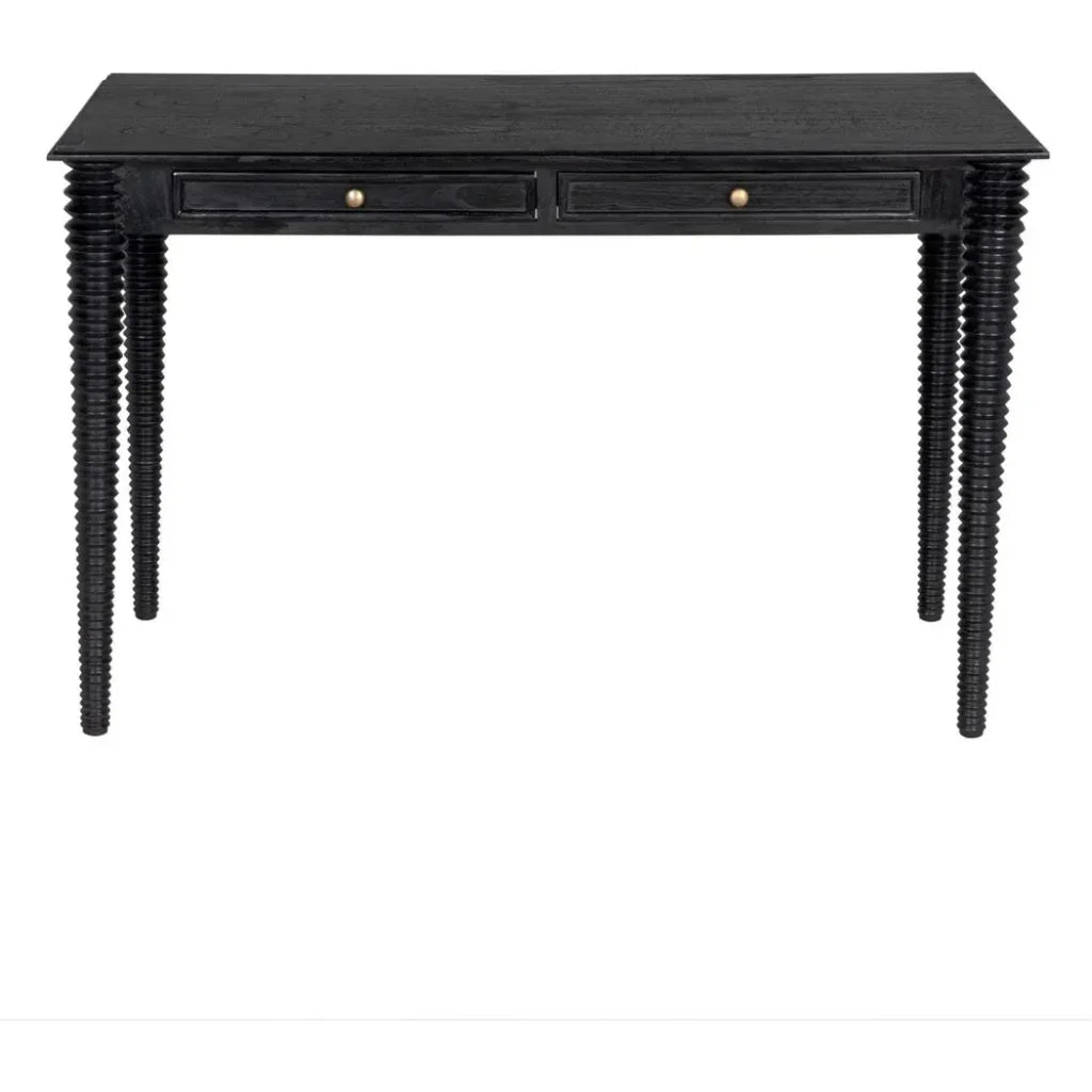 Leonardo Wood Desk-Home Office Desks-Noir-LOOMLAN