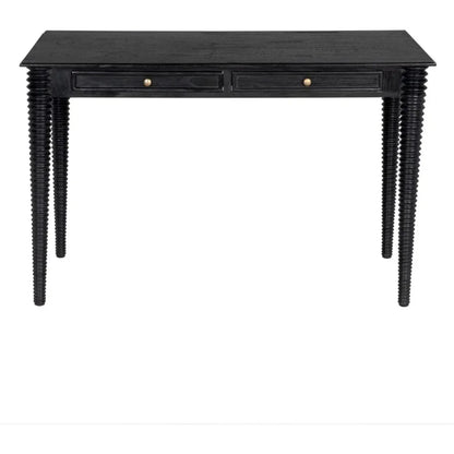 Leonardo Wood Desk-Home Office Desks-Noir-LOOMLAN