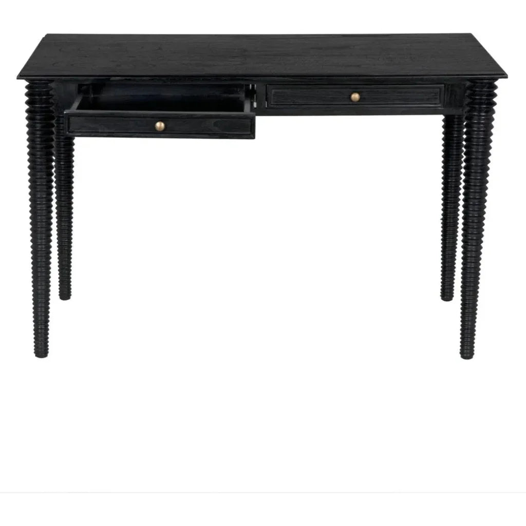 Leonardo Wood Desk-Home Office Desks-Noir-LOOMLAN