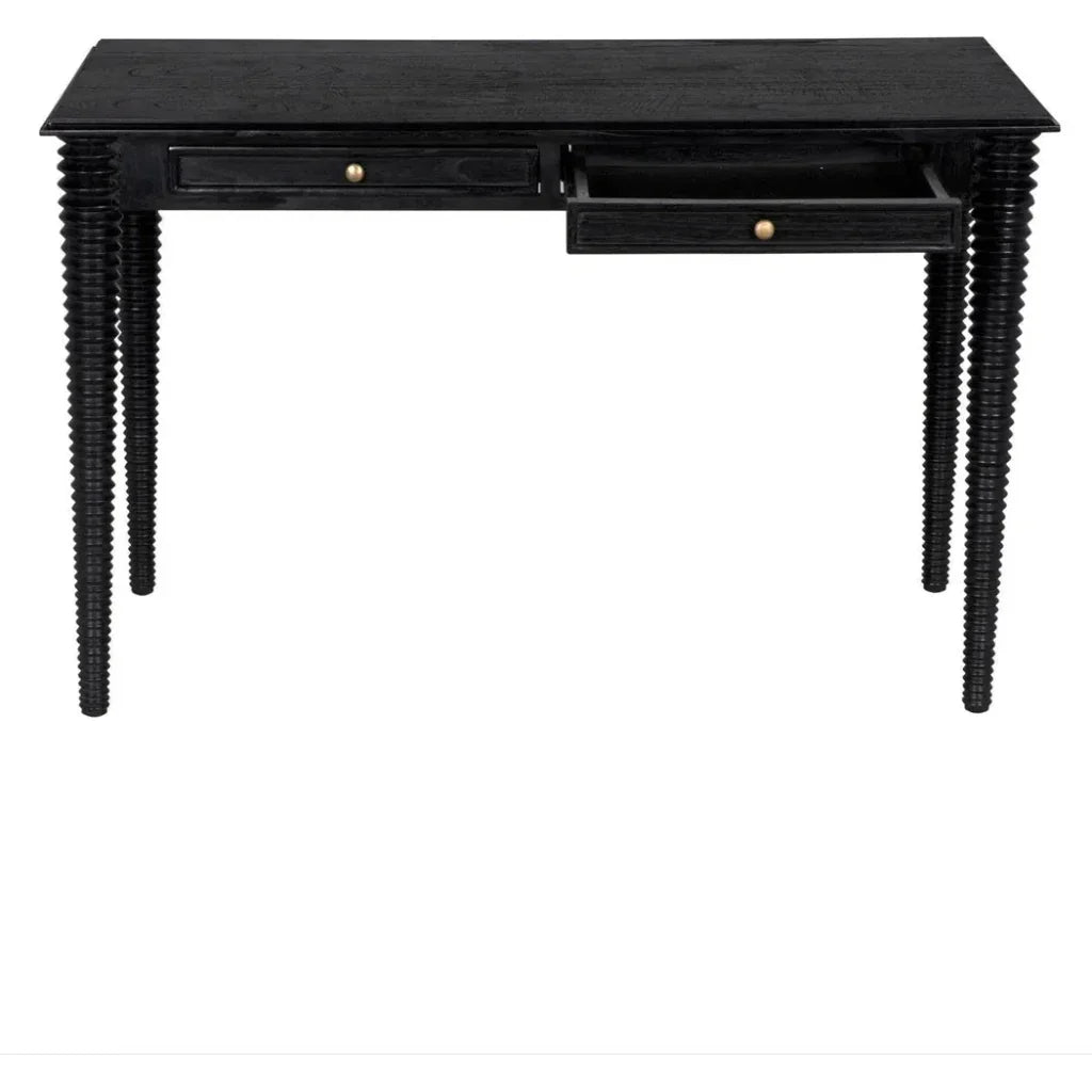 Leonardo Wood Desk-Home Office Desks-Noir-LOOMLAN