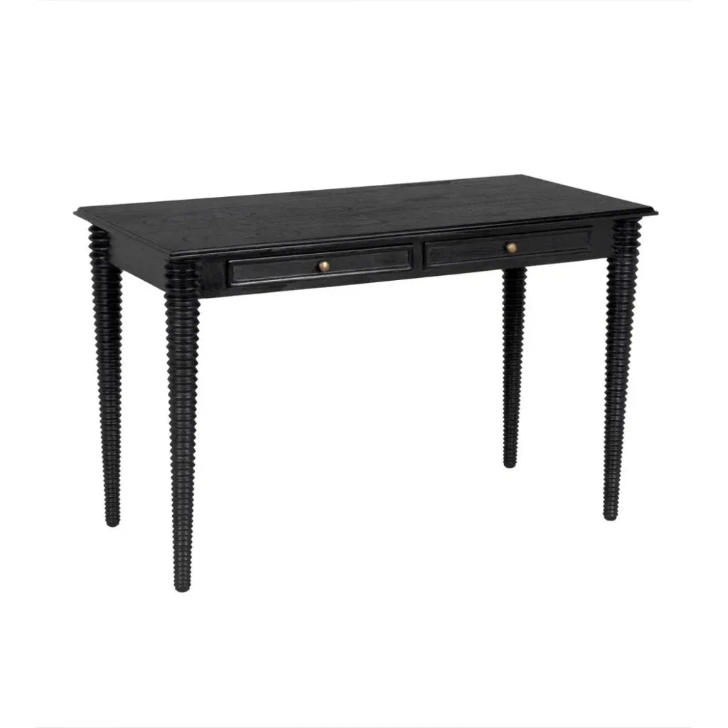 Leonardo Wood Desk-Home Office Desks-Noir-LOOMLAN