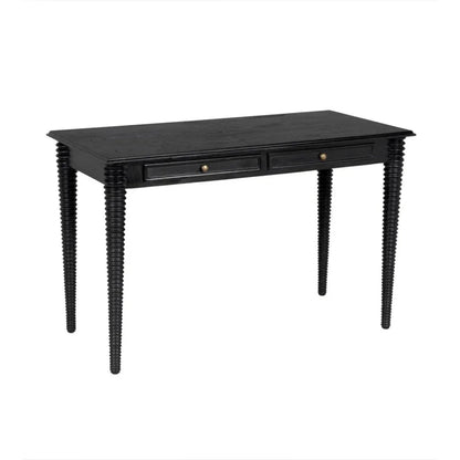 Leonardo Wood Desk-Home Office Desks-Noir-LOOMLAN