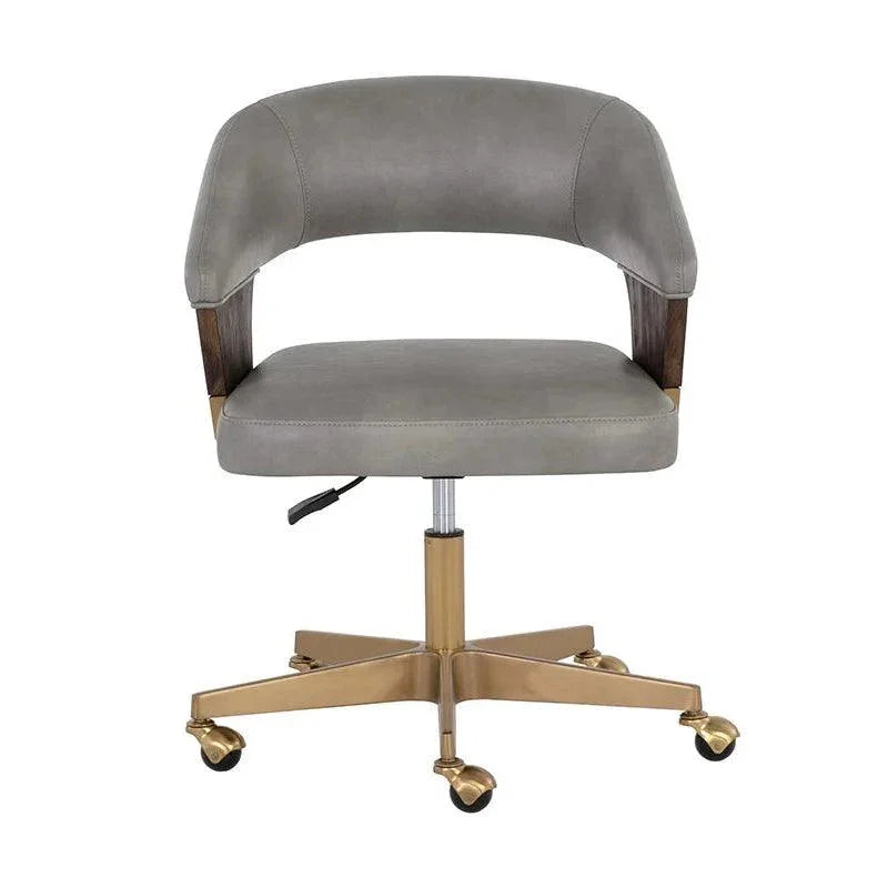 Leonce Office Chair Bravo Metal Gold Base-Office Chairs-SUNPAN-LOOMLAN
