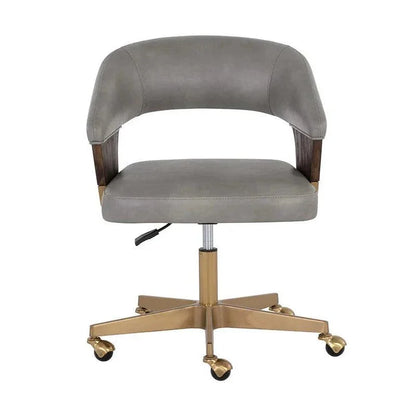Leonce Office Chair Bravo Metal Gold Base-Office Chairs-SUNPAN-LOOMLAN