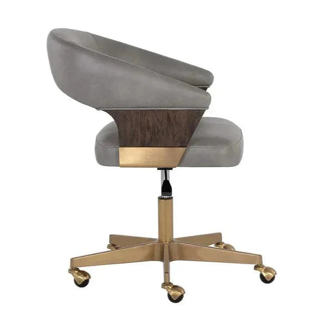 Leonce Office Chair Bravo Metal Gold Base-Office Chairs-SUNPAN-LOOMLAN