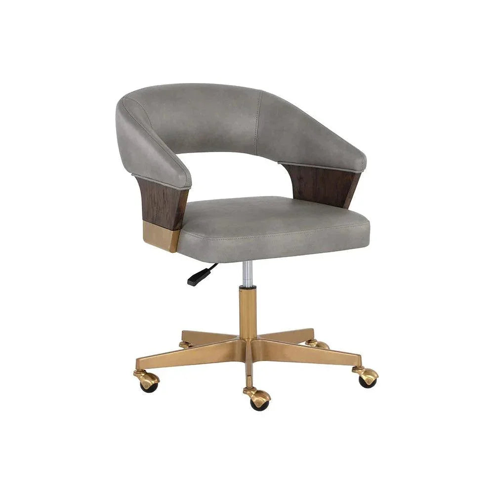 Leonce Office Chair Bravo Metal Gold Base-Office Chairs-SUNPAN-LOOMLAN