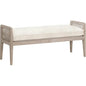 Leone Wood and Rattan Brown Bench - LOOMLAN - Essentials For Living - Bedroom Benches