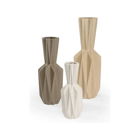 Lerdorf Geometric Shaped Ceramic Vase - (Set of 3) - LOOMLAN - Wildwood - Vases & Jars