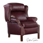 Leroy Top Grain Burgundy Leather Power Recliner