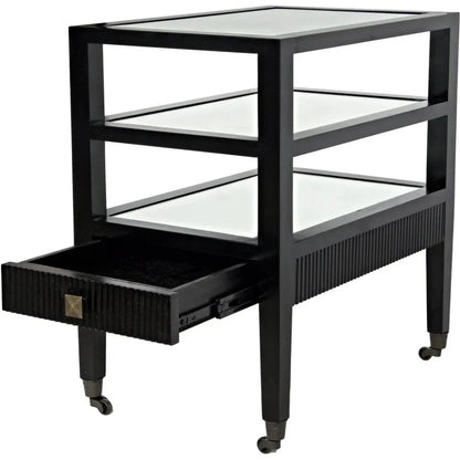 Lesly One Drawers Wood Side Table