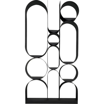 Letty Handmade Steel Black Etagere-Etageres-Noir-LOOMLAN