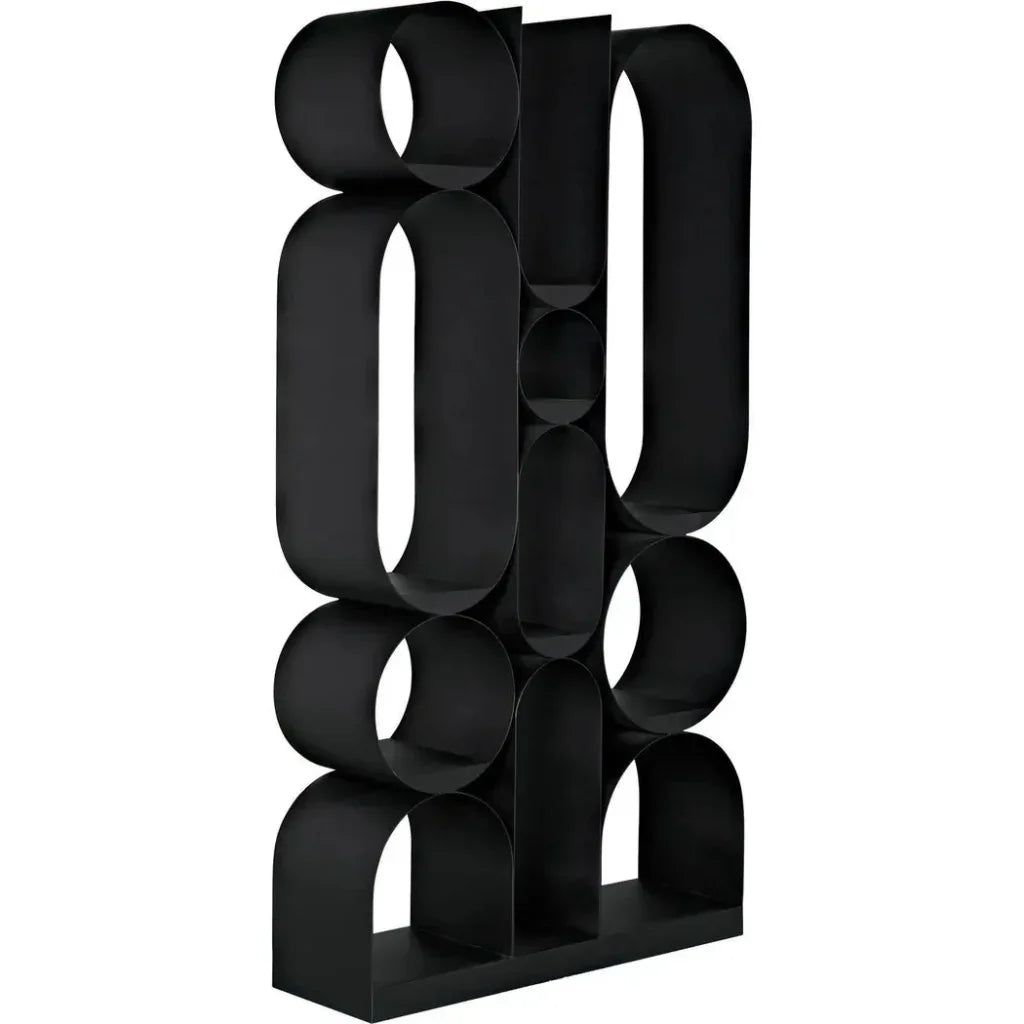 Letty Handmade Steel Black Etagere-Etageres-Noir-LOOMLAN