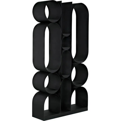 Letty Handmade Steel Black Etagere-Etageres-Noir-LOOMLAN