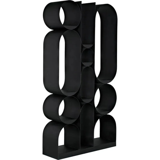 Letty Handmade Steel Black Etagere-Etageres-Noir-LOOMLAN