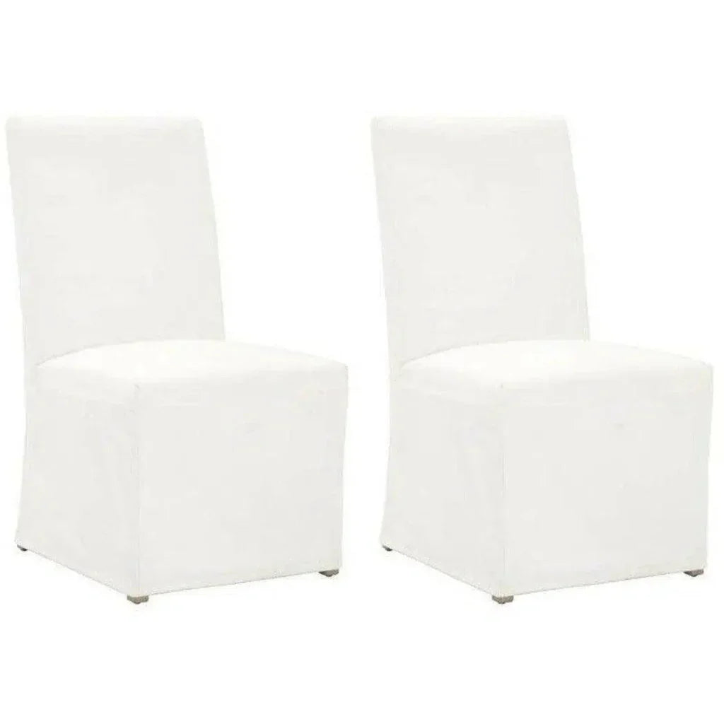 Levi Slipcover Armless Dining Chair 2PC - LOOMLAN - Essentials For Living - Dining Chairs